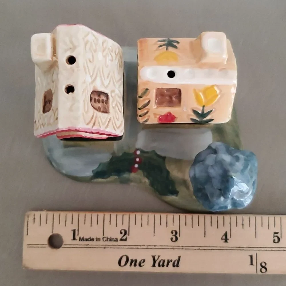 Anthropologie Nathalie Lete Cottage Salt & Pepper Shaker Set Holiday Village